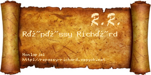 Répássy Richárd névjegykártya